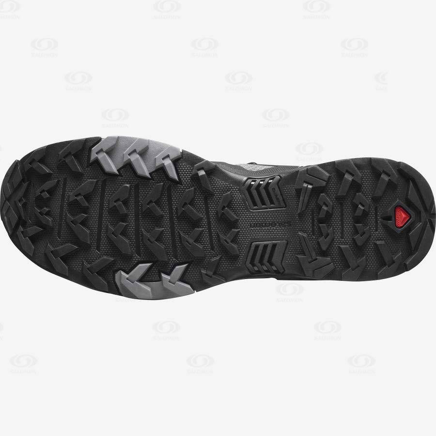 Grey / Black Men's Salomon X ULTRA 4 Hiking Shoes | USA-L1515