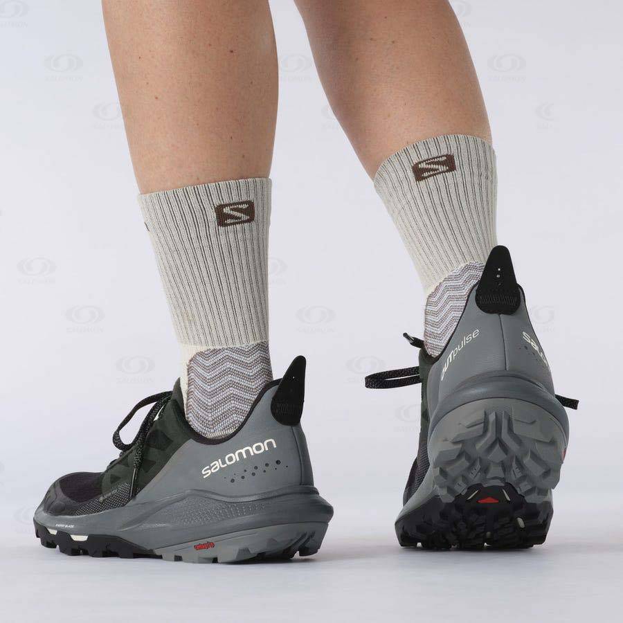 Grey / Black Women's Salomon OUTPULSE GORE-TEX Hiking Shoes | USA-O1733