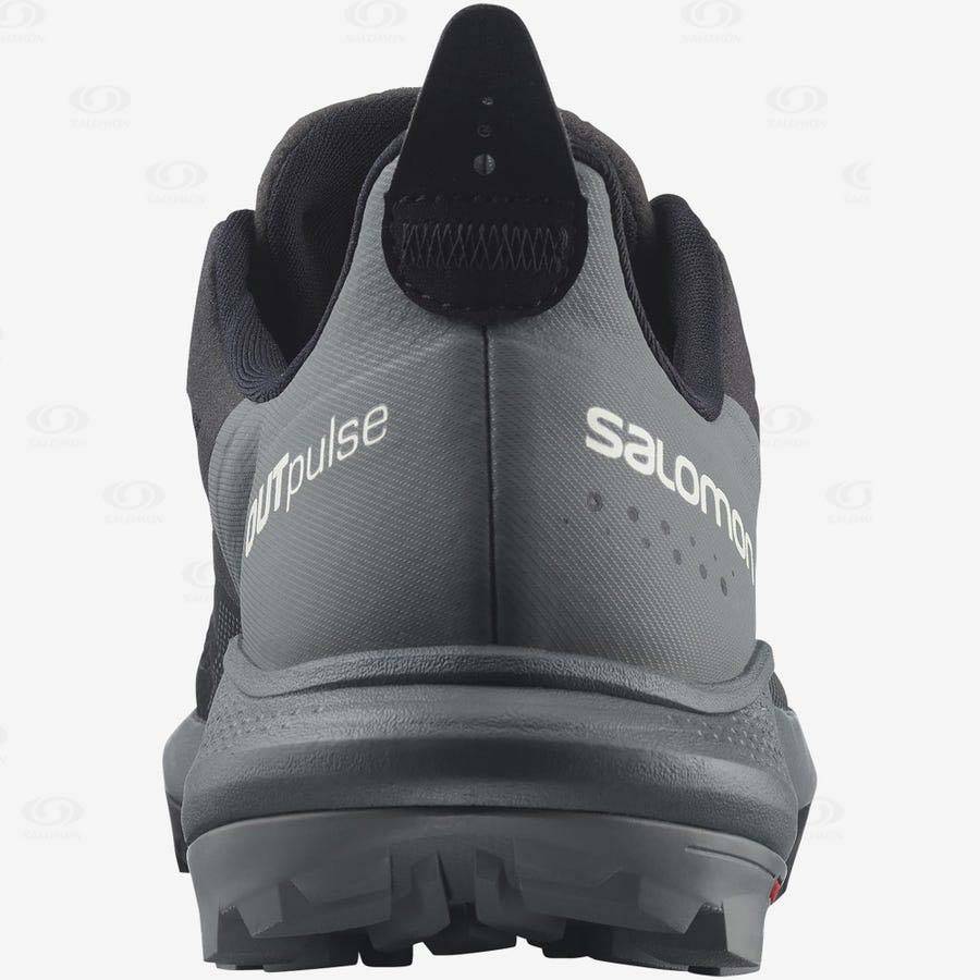 Grey / Black Women's Salomon OUTPULSE GORE-TEX Hiking Shoes | USA-O1733