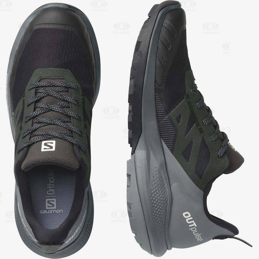 Grey / Black Women's Salomon OUTPULSE GORE-TEX Hiking Shoes | USA-O1733