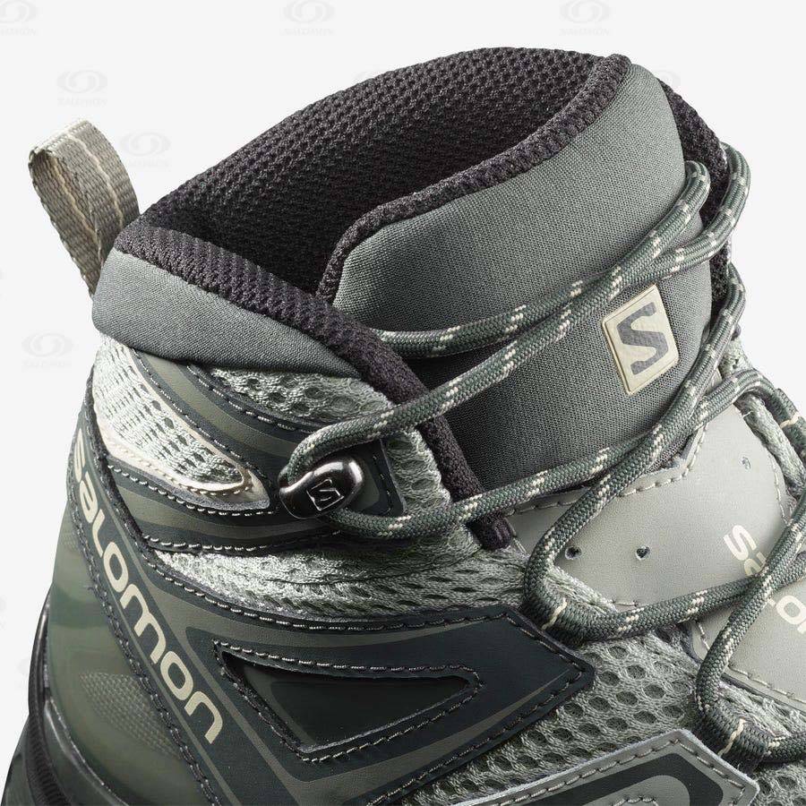 Grey / Brown Women's Salomon X ULTRA MID 3 AERO Hiking Boots | USA-S1345