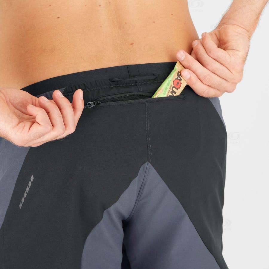 Grey Men's Salomon CROSS 5'' Shorts | USA-M2581