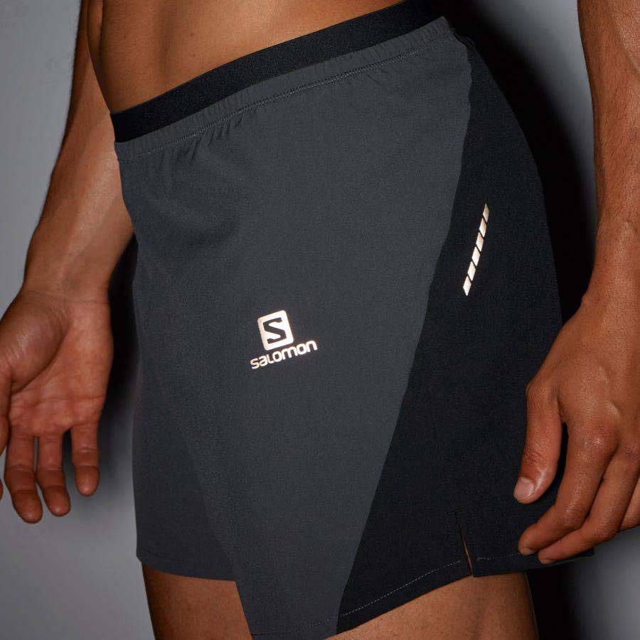Grey Men's Salomon CROSS 5'' Shorts | USA-M2581
