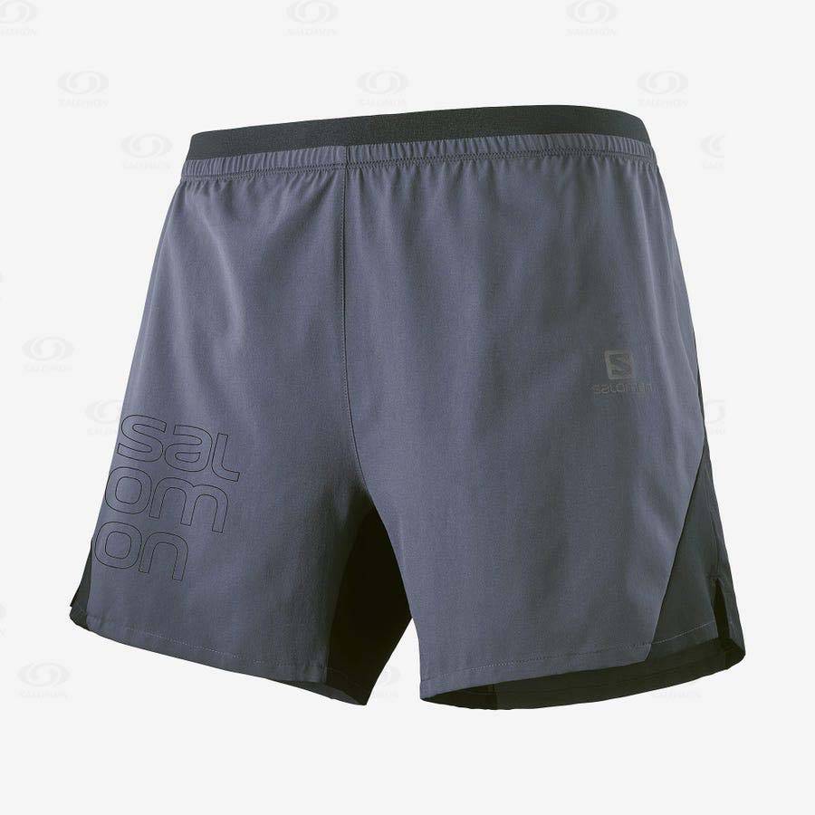 Grey Men\'s Salomon CROSS 5\'\' Shorts | USA-M2581