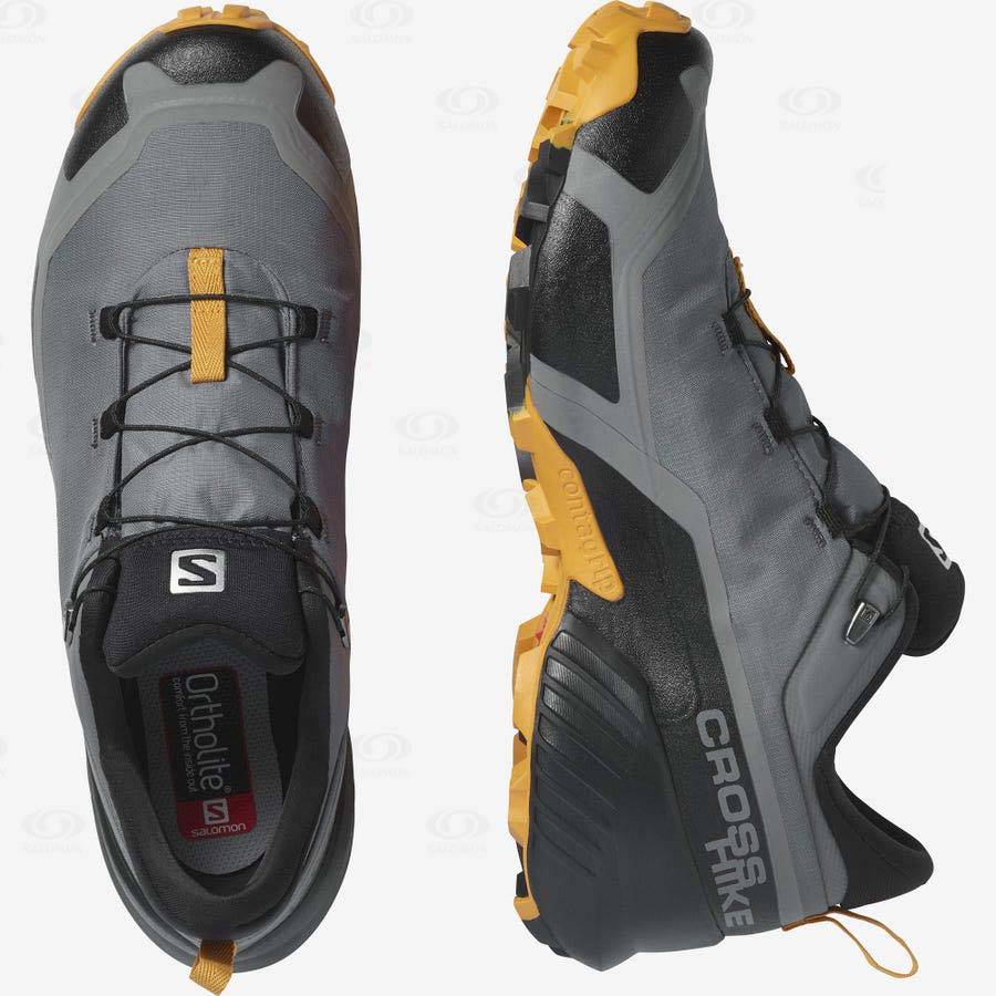 Grey Men's Salomon CROSS HIKE GORE-TEX Waterproof Shoes | USA-S1702