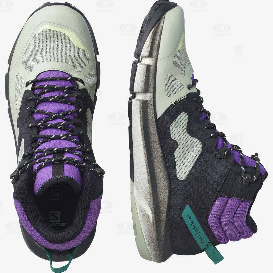 Mint / Purple Men's Salomon PREDICT HIKE MID GORE-TEX Hiking Boots | USA-N2394