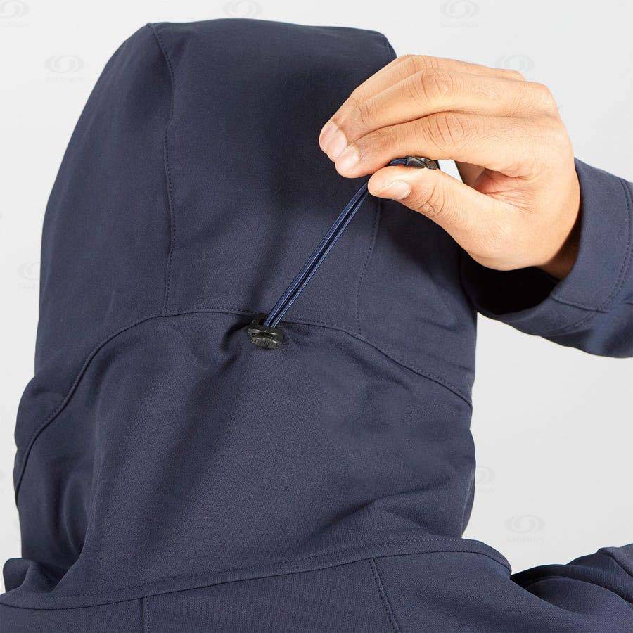 Navy Men's Salomon OUTPEAK SOFTSHELL Softshell Jackets | USA-N1099