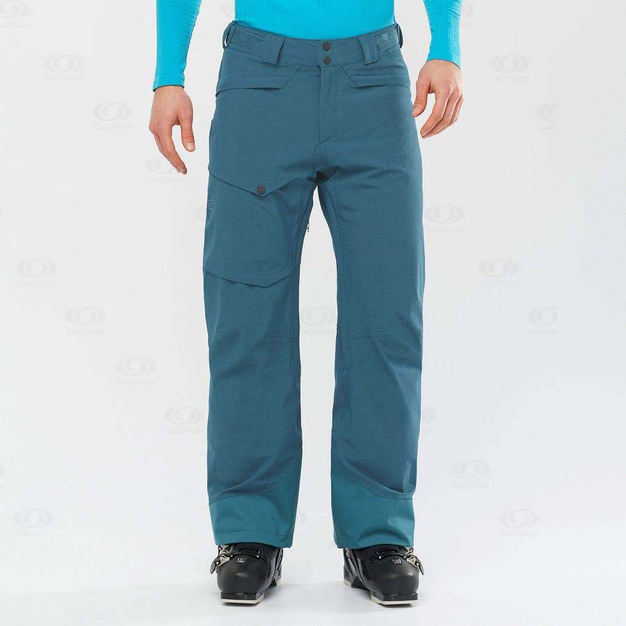 Navy Men's Salomon UNTRACKED Ski Pants | USA-A1339