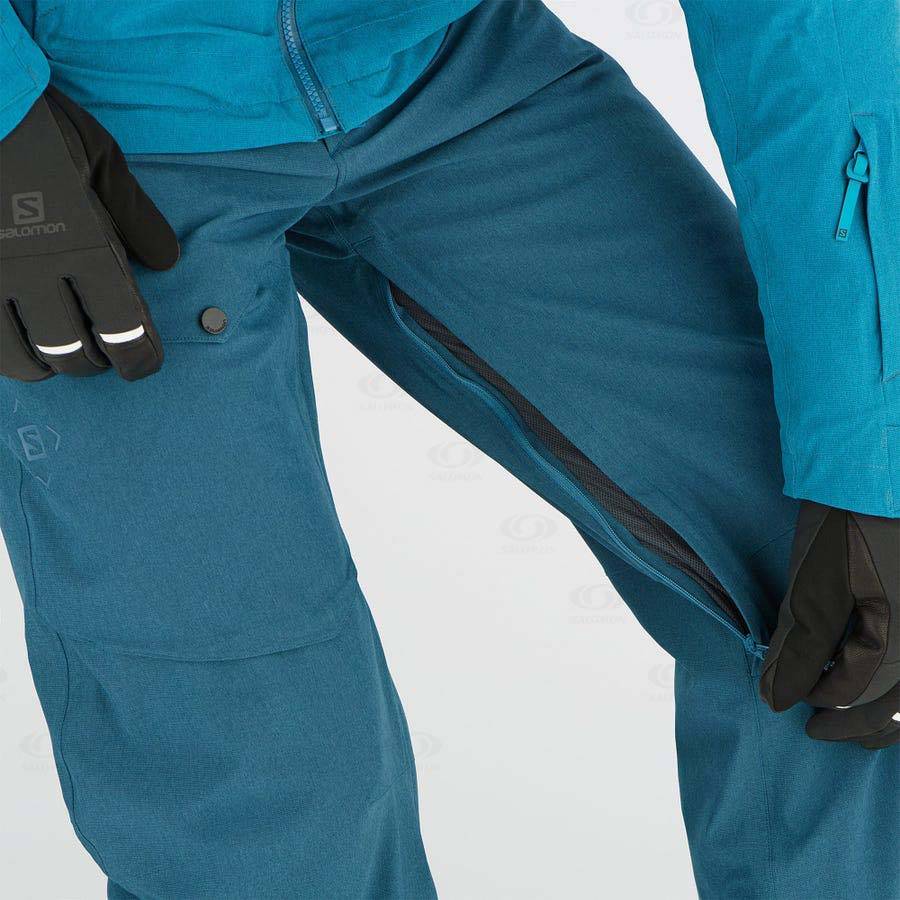 Navy Men's Salomon UNTRACKED Ski Pants | USA-A1339