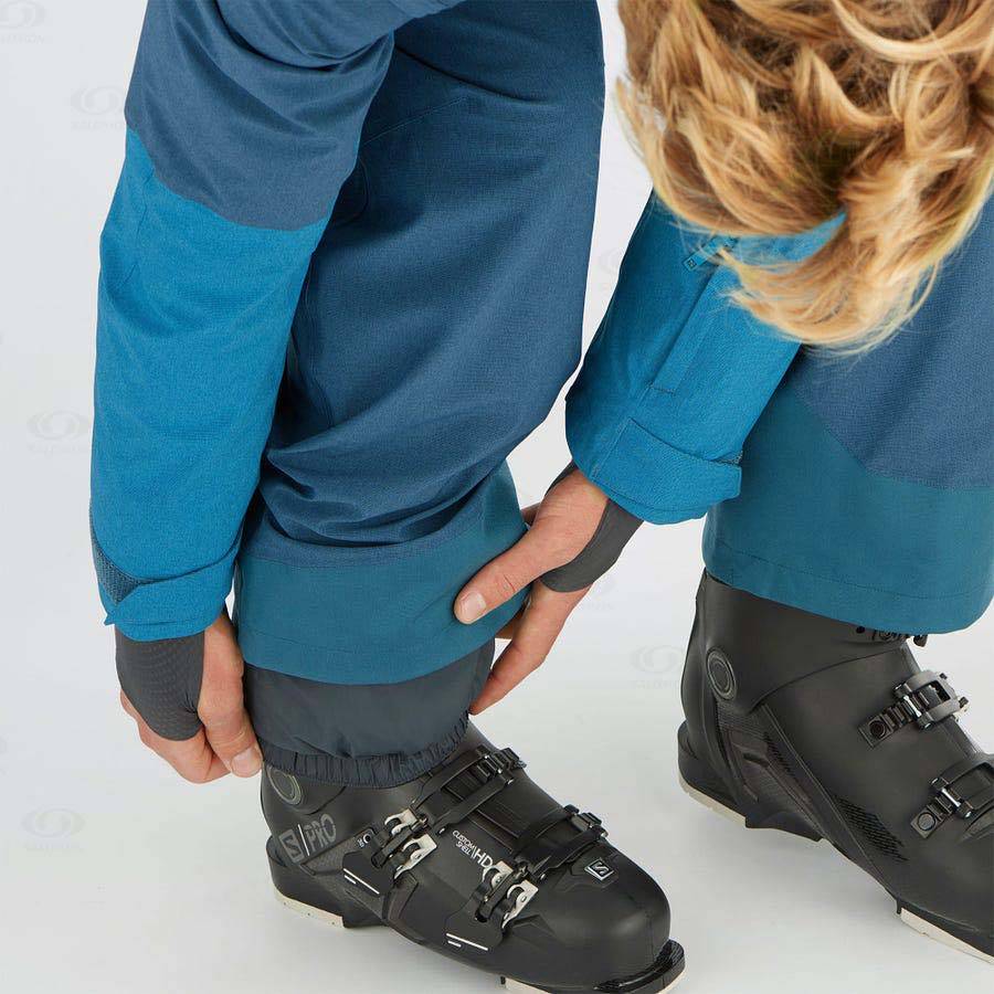 Navy Men's Salomon UNTRACKED Ski Pants | USA-A1339