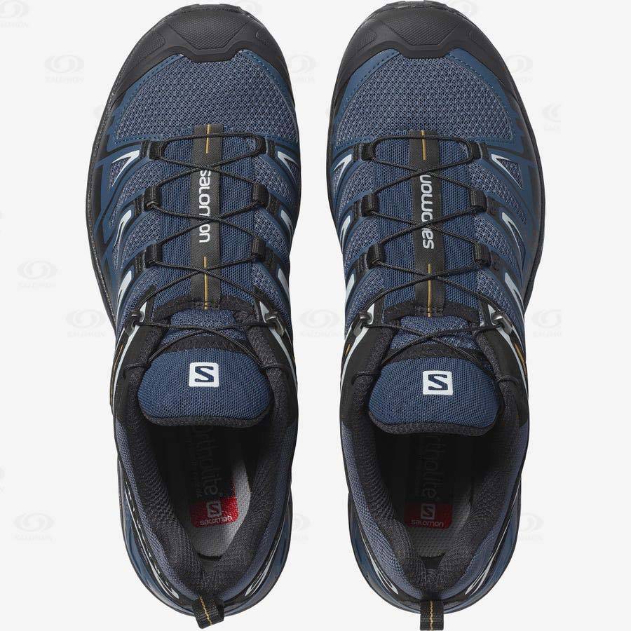 Navy Men's Salomon X ULTRA 3 Hiking Shoes | USA-M1181