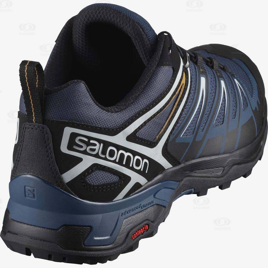 Navy Men's Salomon X ULTRA 3 Hiking Shoes | USA-M1181