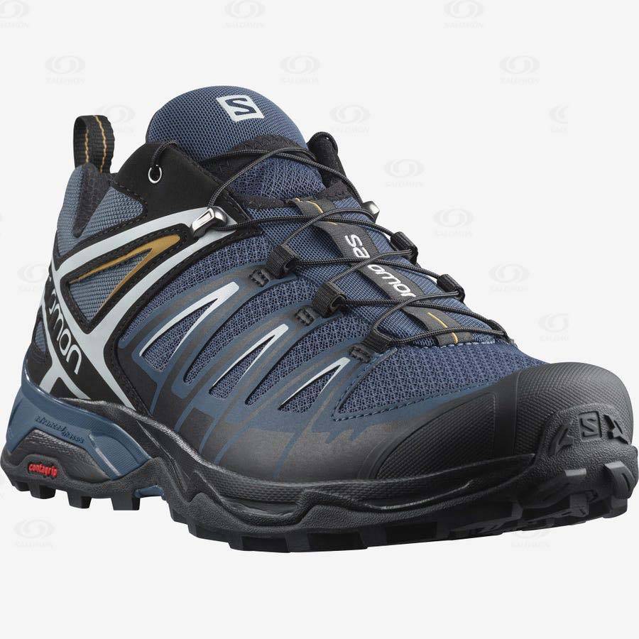 Navy Men's Salomon X ULTRA 3 Hiking Shoes | USA-M1181