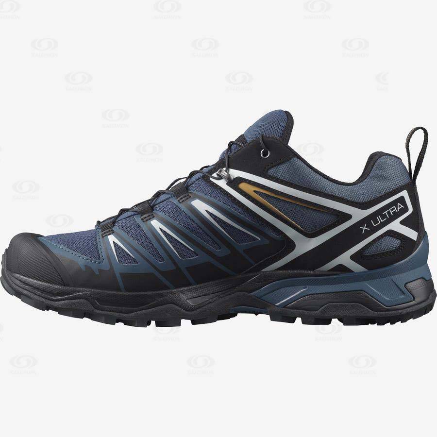 Navy Men's Salomon X ULTRA 3 Hiking Shoes | USA-M1181