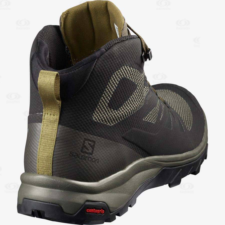 Olive / Black Men's Salomon OUTLINE MID GORE-TEX Hiking Boots | USA-O2384