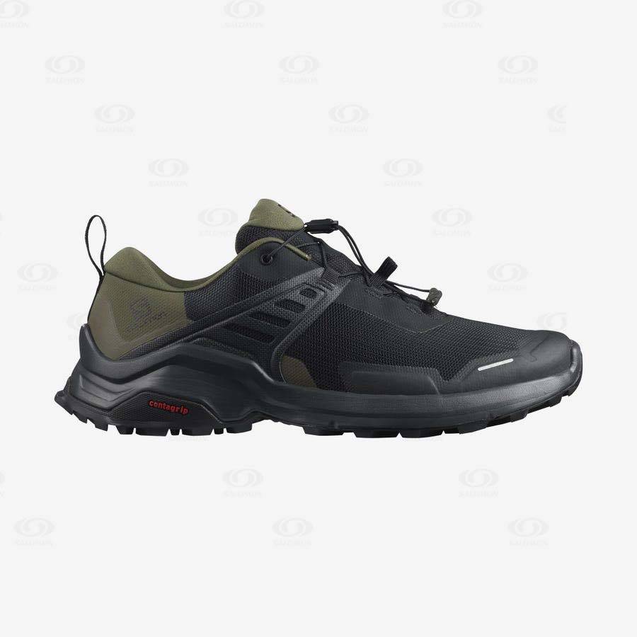 Olive / Black Men\'s Salomon X RAISE Hiking Shoes | USA-M1671