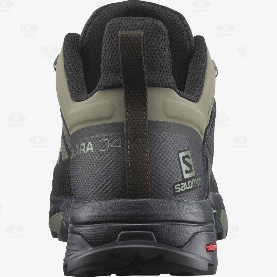 Olive / Black Men's Salomon X ULTRA 4 GORE-TEX Hiking Shoes | USA-O1427