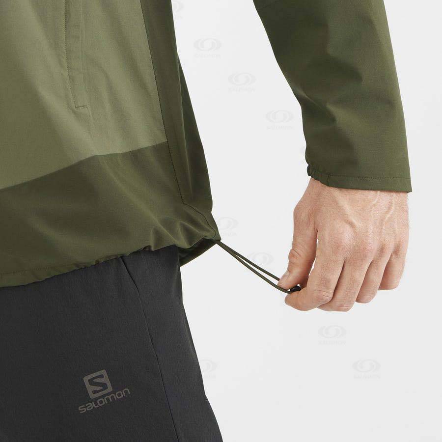 Olive Men's Salomon OUTRACK WATERPROOF 2.5L Waterproof Jackets | USA-wO1686