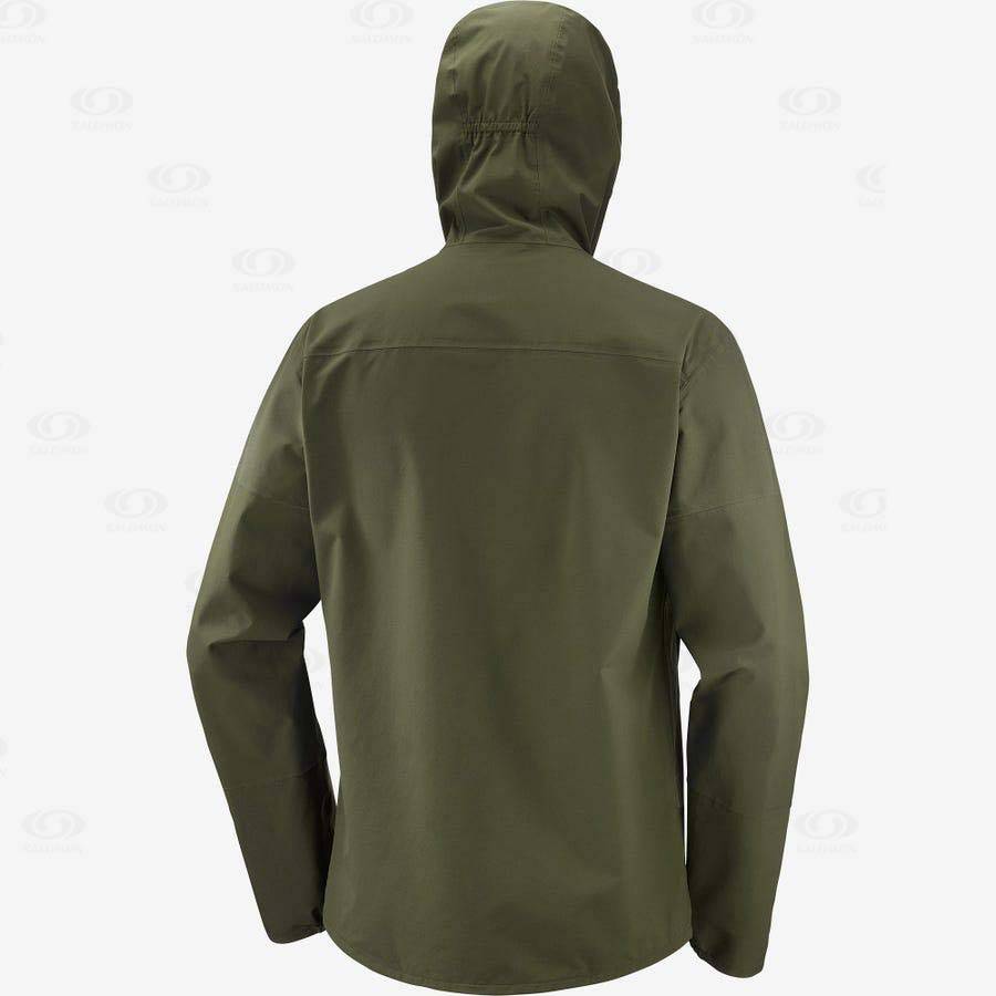 Olive Men's Salomon OUTRACK WATERPROOF 2.5L Waterproof Jackets | USA-wO1686