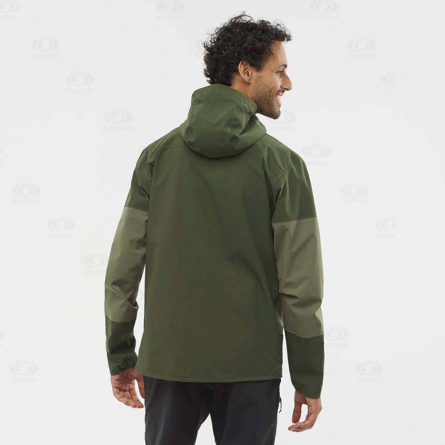 Olive Men's Salomon OUTRACK WATERPROOF 2.5L Waterproof Jackets | USA-wO1686