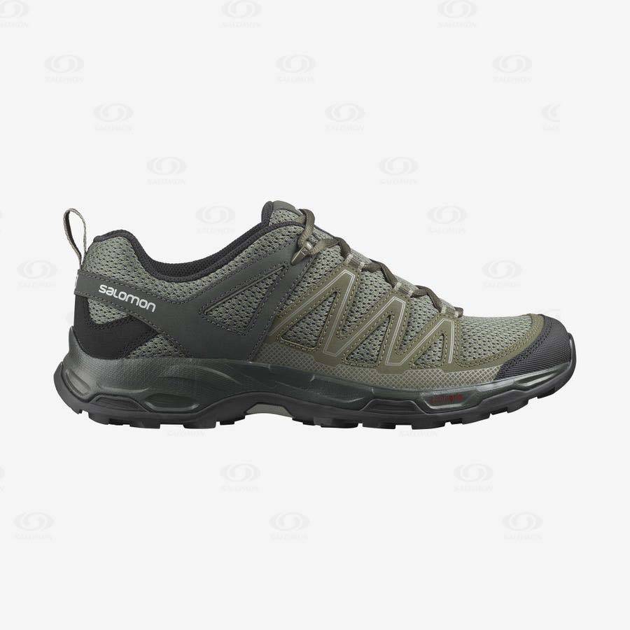 Olive Men\'s Salomon PATHFINDER Hiking Shoes | USA-O2176