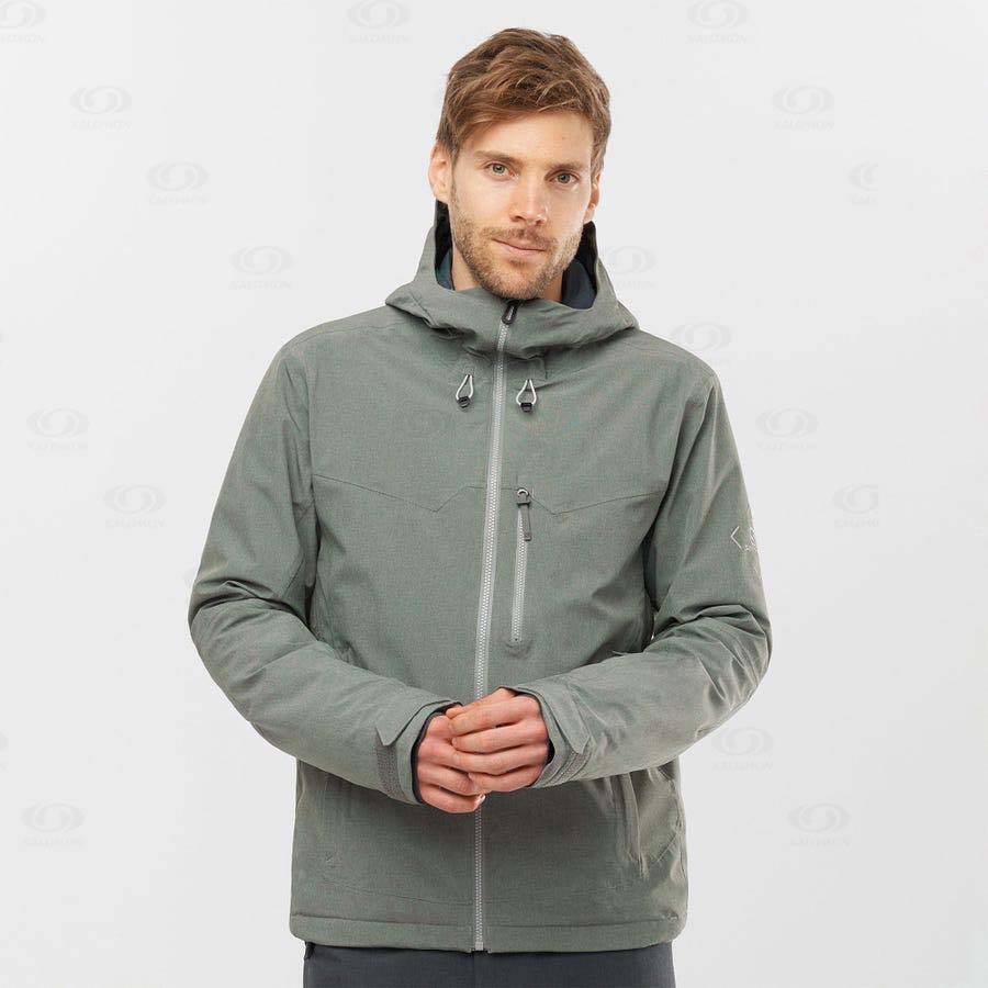 Olive Men's Salomon UNTRACKED Ski Jackets | USA-O1147