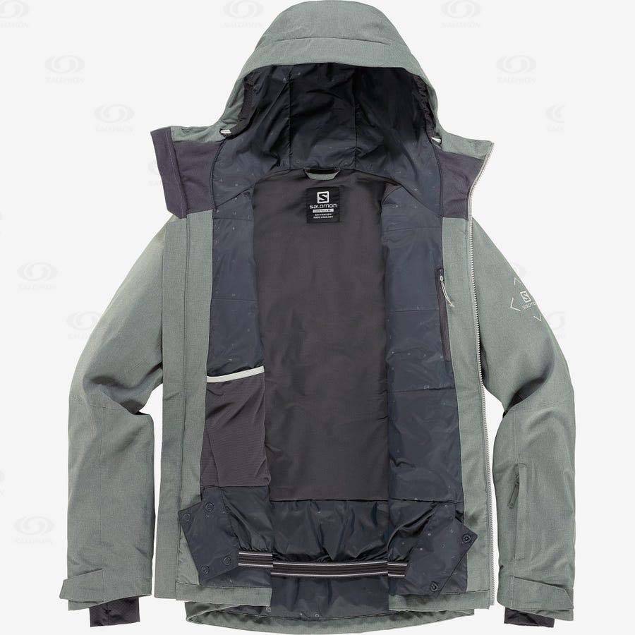 Olive Men's Salomon UNTRACKED Ski Jackets | USA-O1147