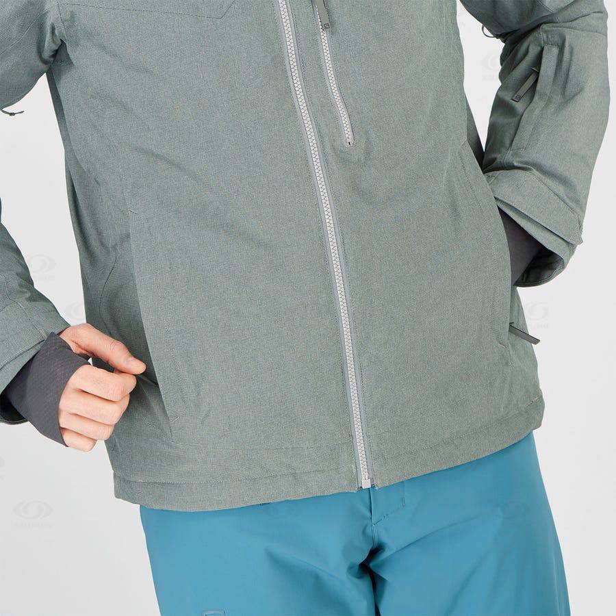 Olive Men's Salomon UNTRACKED Ski Jackets | USA-O1147