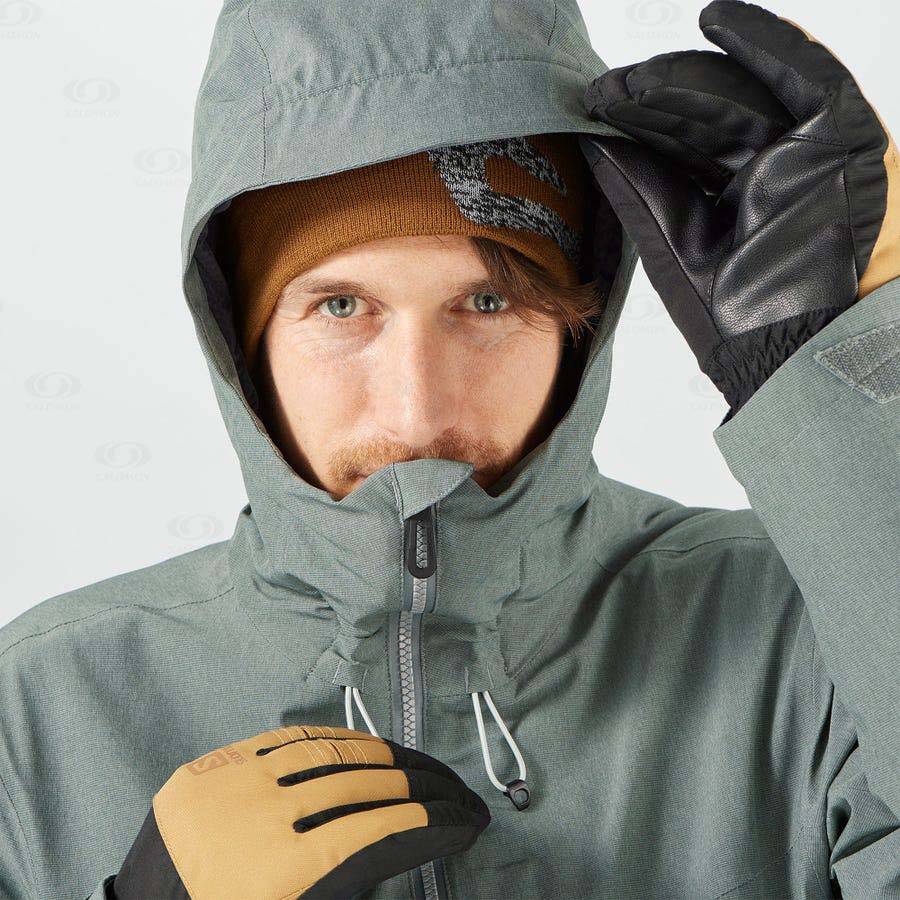 Olive Men's Salomon UNTRACKED Ski Jackets | USA-O1147