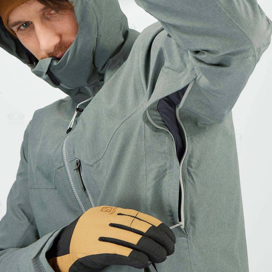Olive Men's Salomon UNTRACKED Ski Jackets | USA-O1147