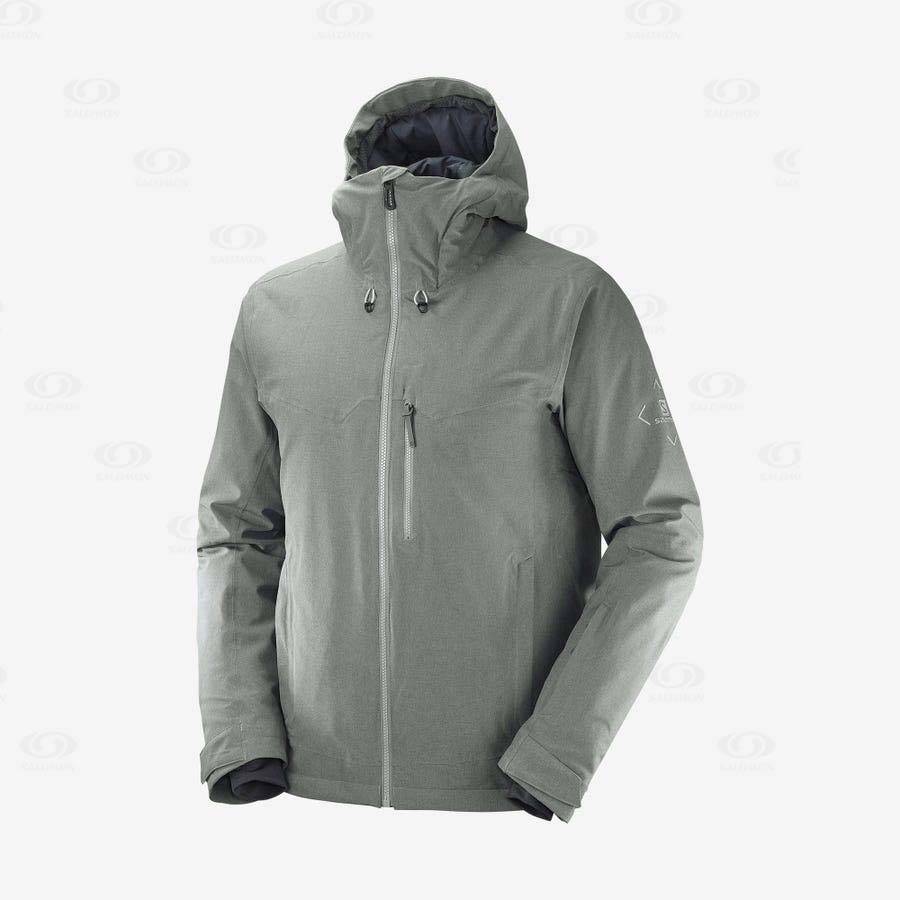 Olive Men\'s Salomon UNTRACKED Ski Jackets | USA-O1147