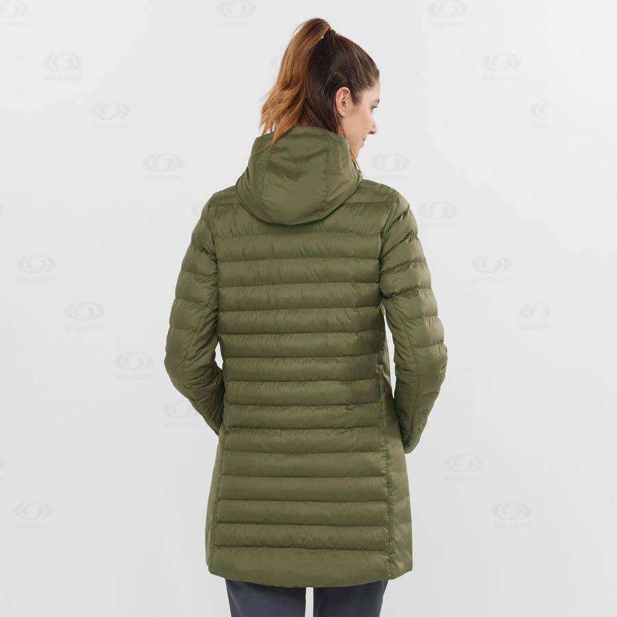 Olive Women's Salomon ESSENTIAL XWARM LONG Insulated Jackets | USA-M2364