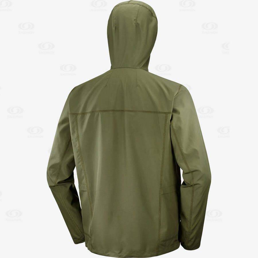 Olive Women's Salomon OUTLIFE PACKABLE SHELL U Windbreaker | USA-wA1738