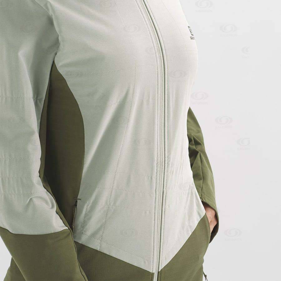Olive Women's Salomon OUTLINE ALL SEASON HYBRID Hoodie | USA-A2620
