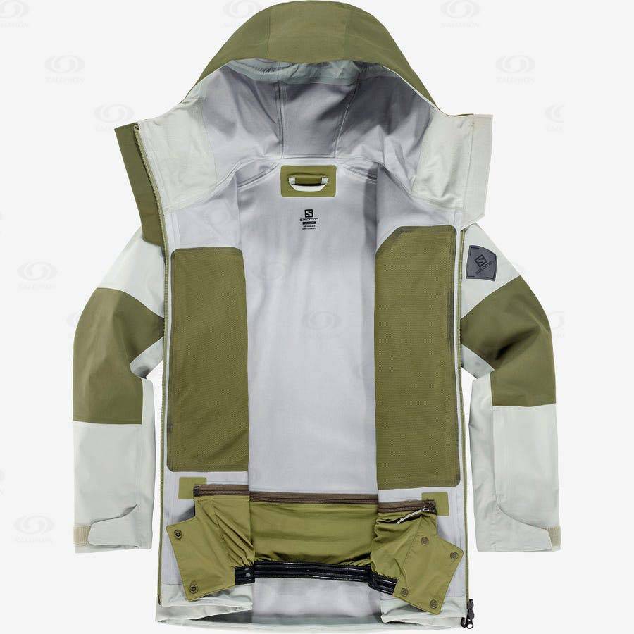 Olive Women's Salomon STANCE 3L Ski Jackets | USA-M1783
