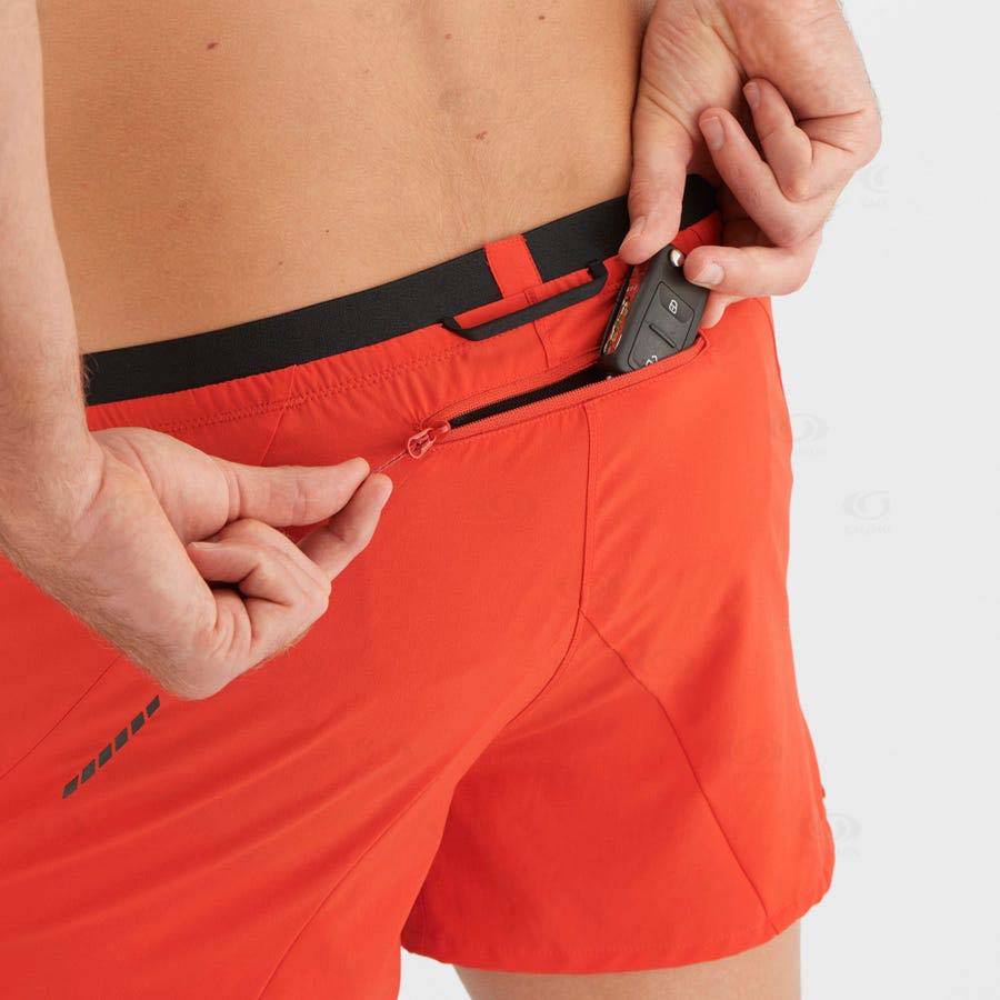 Orange Men's Salomon CROSS 3'' Shorts | USA-S2612