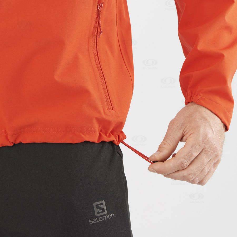 Orange Men's Salomon ESSENTIAL WATERPROOF 2.5L Waterproof Jackets | USA-N2226