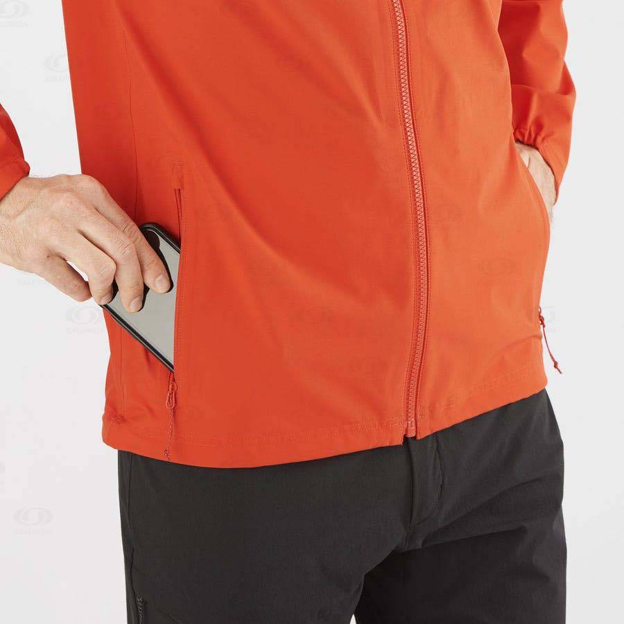 Orange Men's Salomon ESSENTIAL WATERPROOF 2.5L Waterproof Jackets | USA-N2226