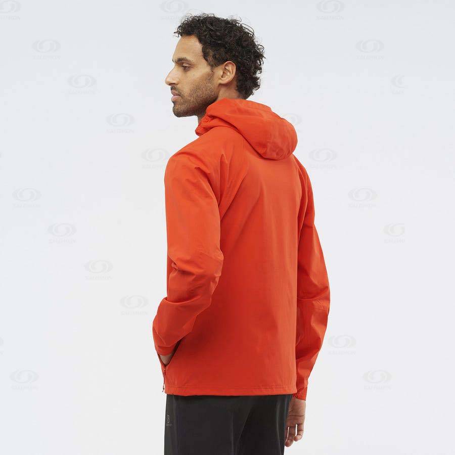Orange Men's Salomon ESSENTIAL WATERPROOF 2.5L Waterproof Jackets | USA-N2226