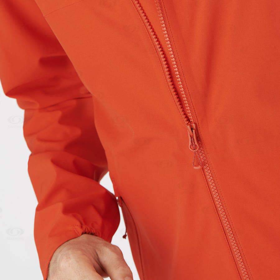 Orange Men's Salomon ESSENTIAL WATERPROOF 2.5L Waterproof Jackets | USA-N2226