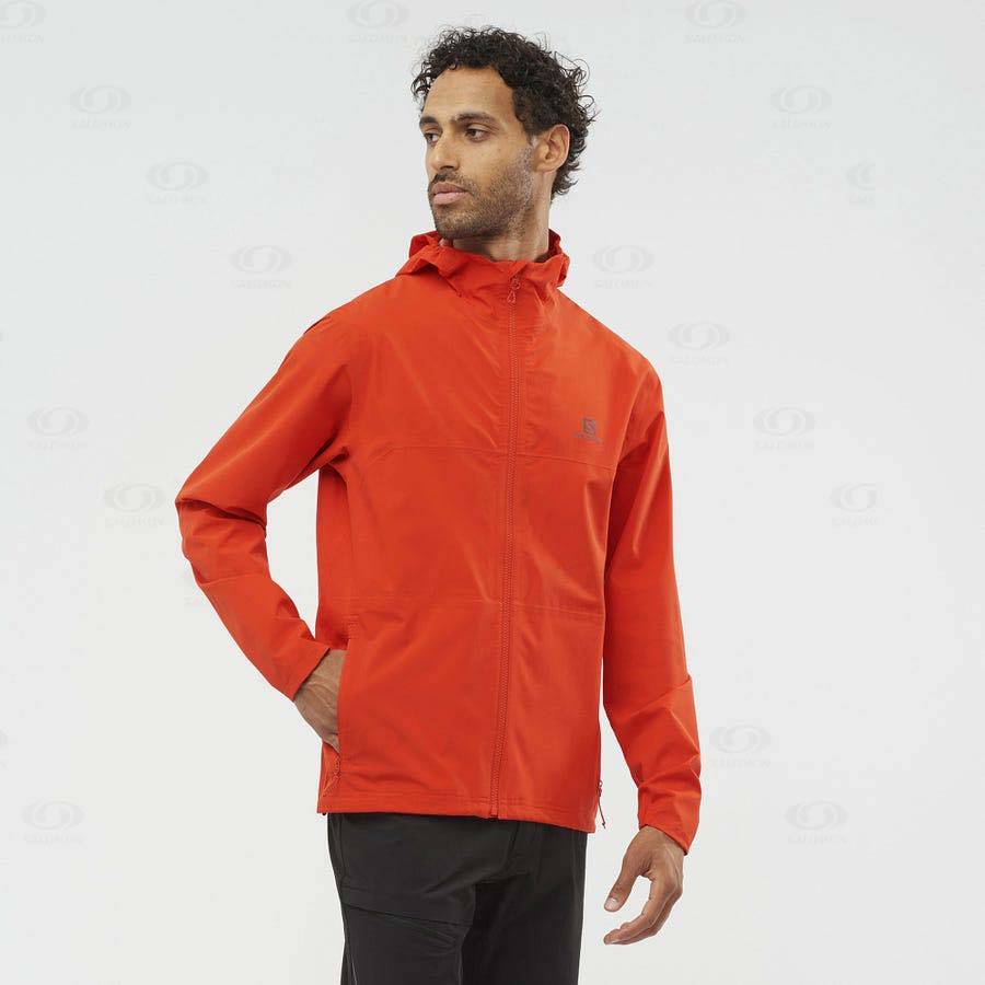 Orange Men's Salomon ESSENTIAL WATERPROOF 2.5L Waterproof Jackets | USA-N2226
