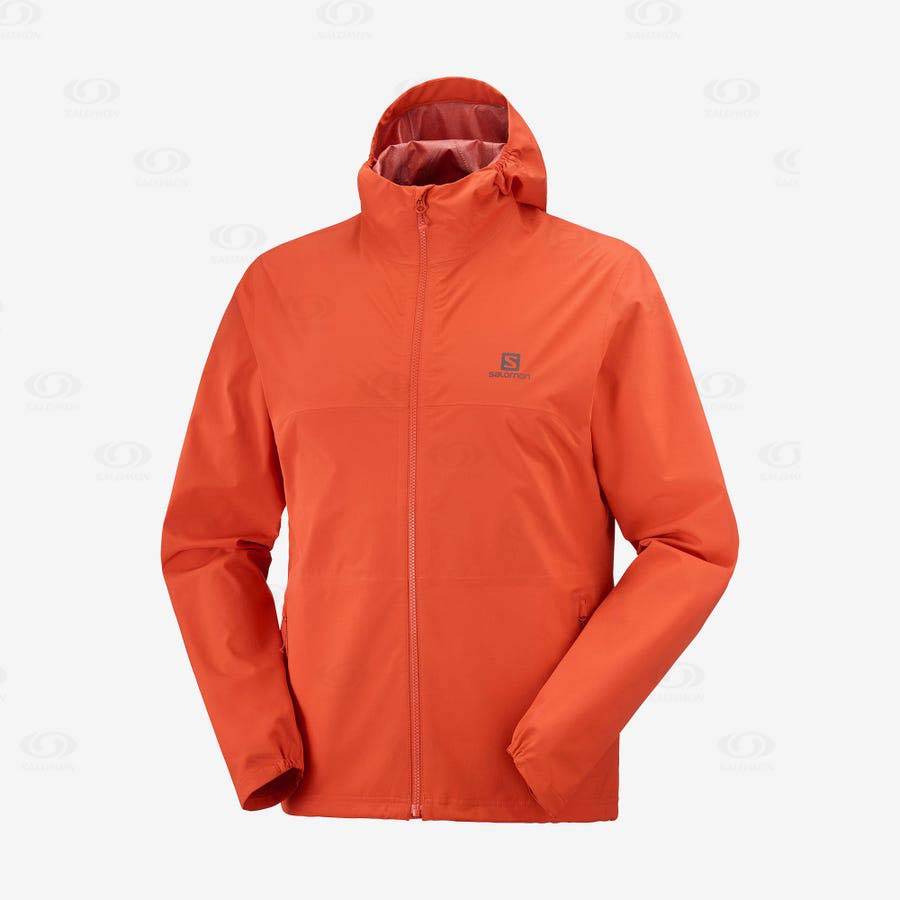 Orange Men\'s Salomon ESSENTIAL WATERPROOF 2.5L Waterproof Jackets | USA-N2226