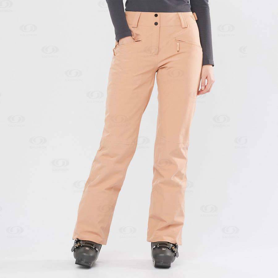 Pink Women's Salomon EDGE Ski Pants | USA-L1697