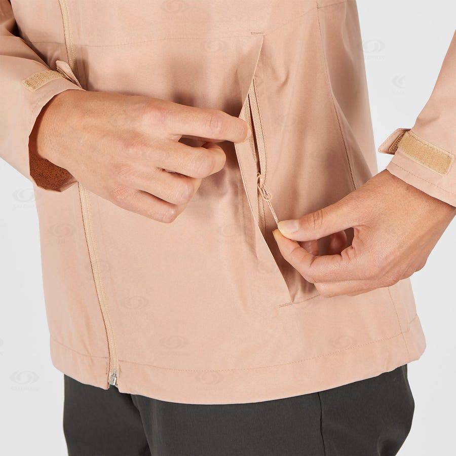 Pink Women's Salomon OUTRACK WATERPROOF 2.5L Waterproof Jackets | USA-W2700
