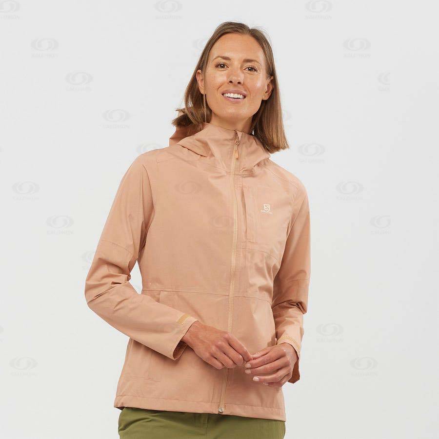 Pink Women's Salomon OUTRACK WATERPROOF 2.5L Waterproof Jackets | USA-W2700