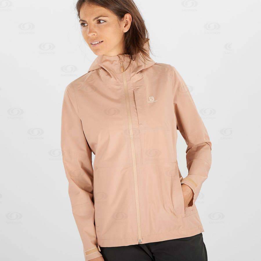 Pink Women's Salomon OUTRACK WATERPROOF 2.5L Waterproof Jackets | USA-W2700