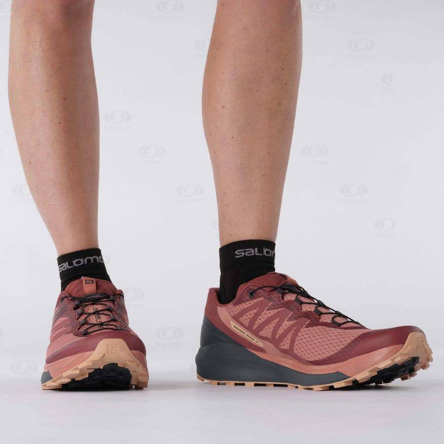Purple / Orange Women's Salomon SENSE RIDE 4 Trail Running Shoes | USA-O2125