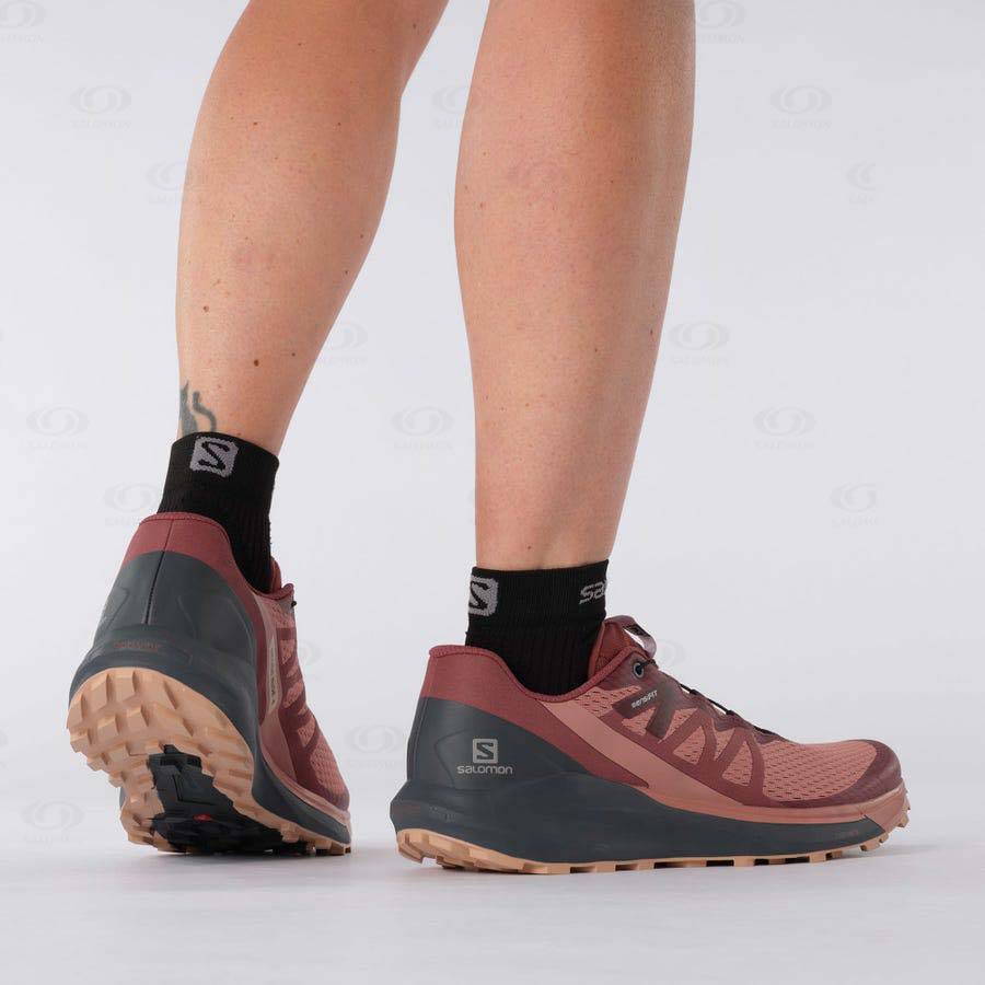 Purple / Orange Women's Salomon SENSE RIDE 4 Trail Running Shoes | USA-O2125