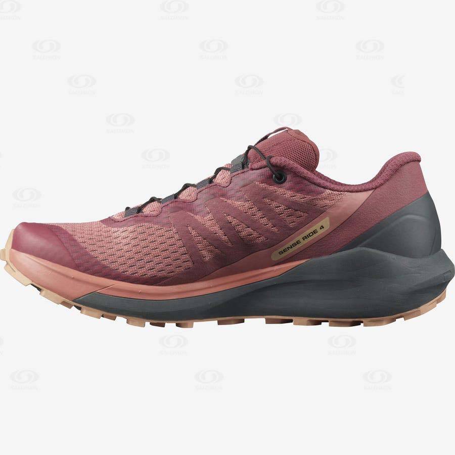 Purple / Orange Women's Salomon SENSE RIDE 4 Trail Running Shoes | USA-O2125
