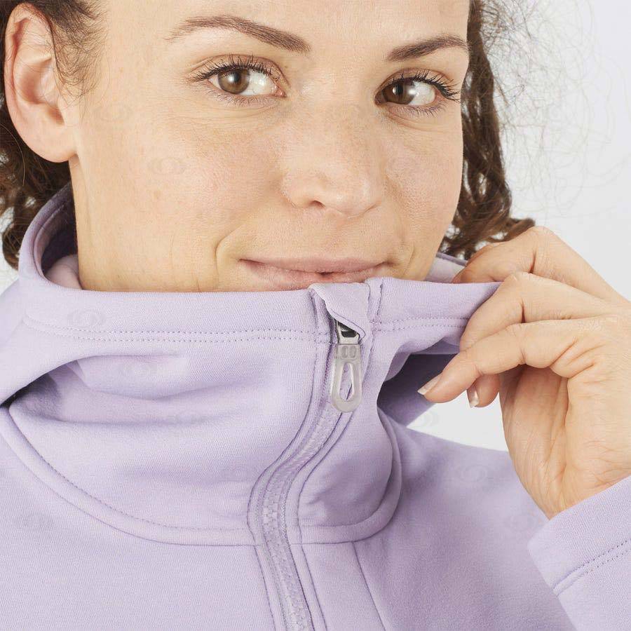 Purple Women's Salomon ESSENTIAL XWARM Hoodie | USA-L2621
